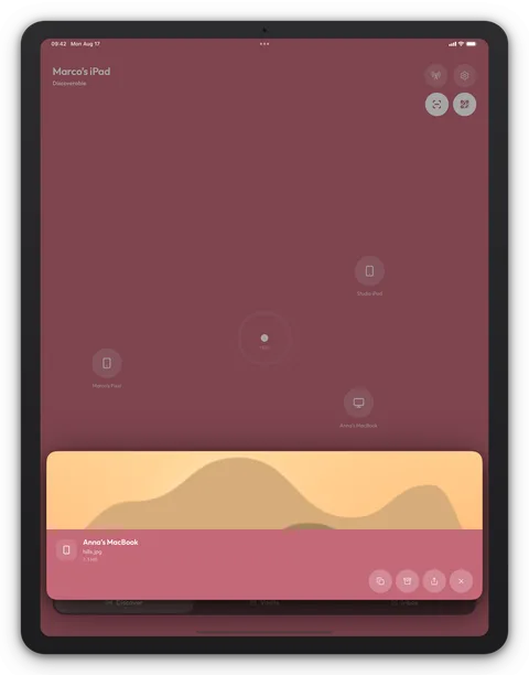 Breeze Κάρτα άφιξης σε iPad, θέμα Rose