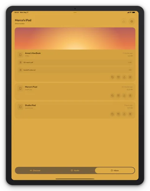 Breeze Εισερχόμενα σε iPad, θέμα Marigold