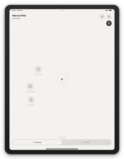 Breeze Ραντάρ σε iPad, θέμα Light