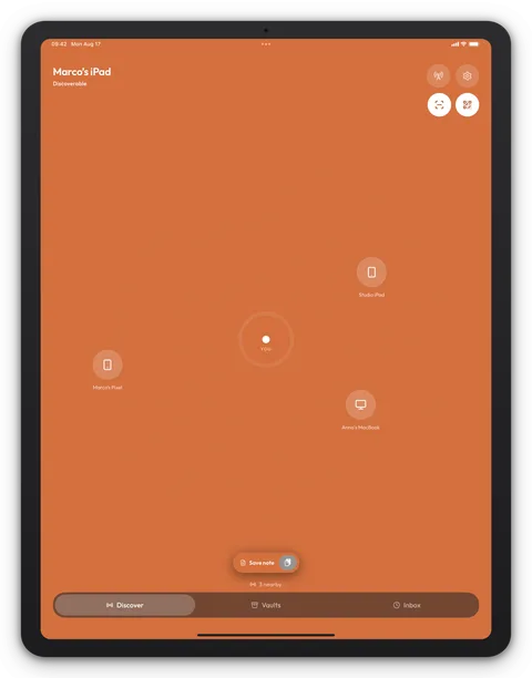 Breeze Ραντάρ σε iPad, θέμα Terracotta