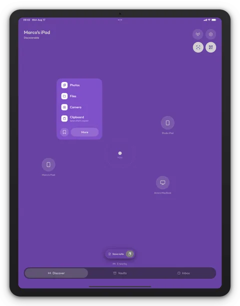 Breeze Φύλλο αποστολής σε iPad, θέμα Plum