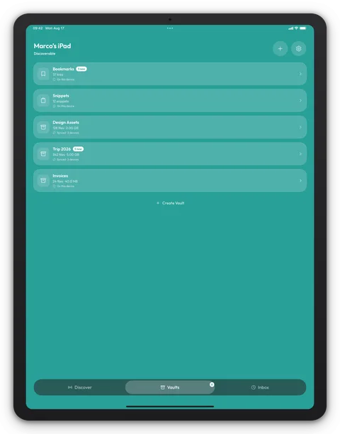 Breeze Κρύπτες σε iPad, θέμα Teal