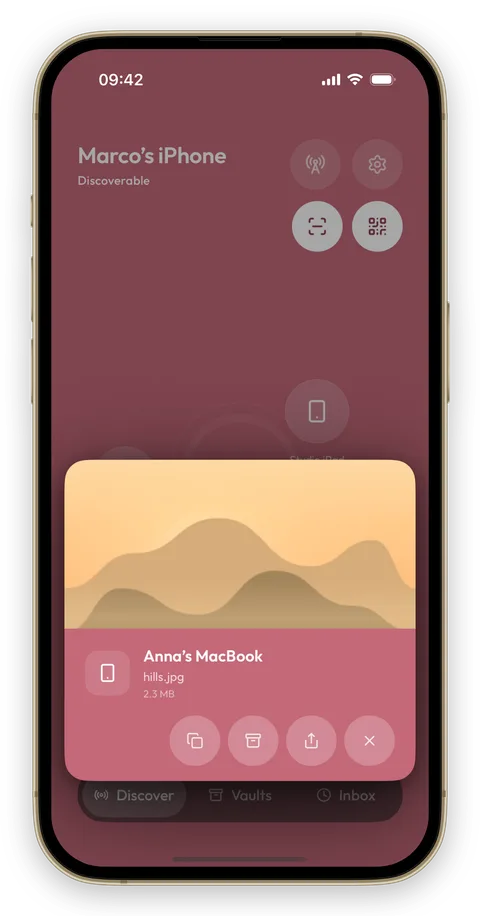 Breeze Κάρτα άφιξης σε iPhone, θέμα Rose