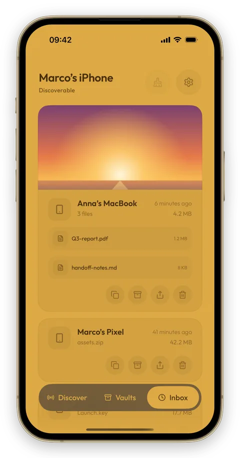 Breeze Εισερχόμενα σε iPhone, θέμα Marigold