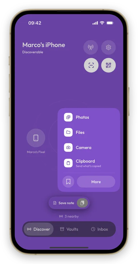 Breeze Φύλλο αποστολής σε iPhone, θέμα Plum