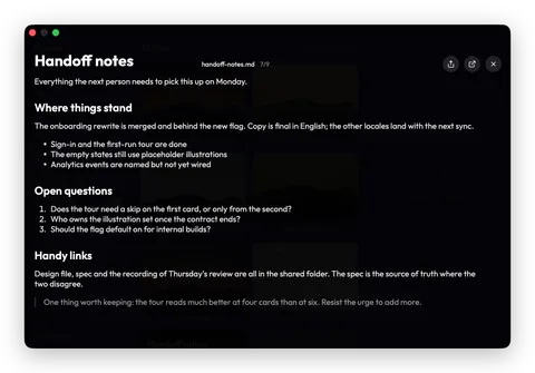 Breeze Προβολέας αρχείων σε Mac, θέμα Indigo