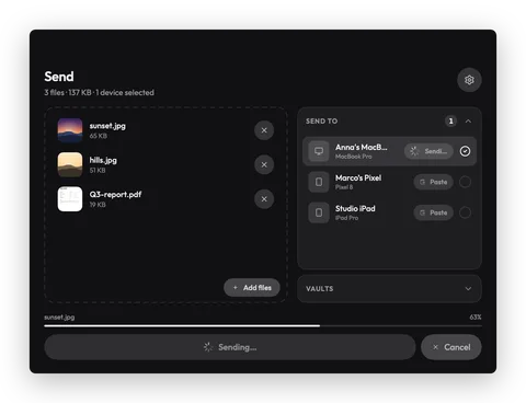 Breeze Μεταφορά σε εξέλιξη σε Mac, θέμα Dark