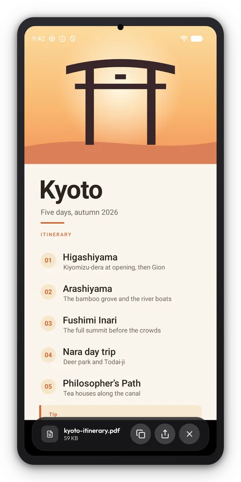 Breeze Προβολέας αρχείων σε Τηλέφωνο Android, θέμα Indigo