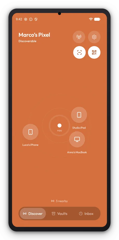 Breeze Ραντάρ σε Τηλέφωνο Android, θέμα Terracotta