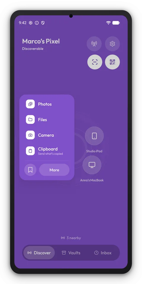 Breeze Φύλλο αποστολής σε Τηλέφωνο Android, θέμα Plum
