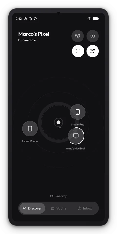 Breeze Μεταφορά σε εξέλιξη σε Τηλέφωνο Android, θέμα Dark