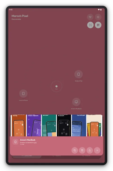 Breeze Κάρτα άφιξης σε Tablet Android, θέμα Rose
