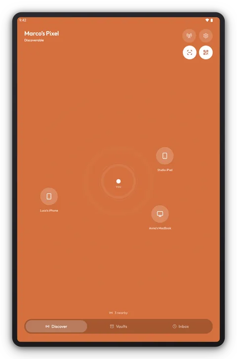 Breeze Ραντάρ σε Tablet Android, θέμα Terracotta