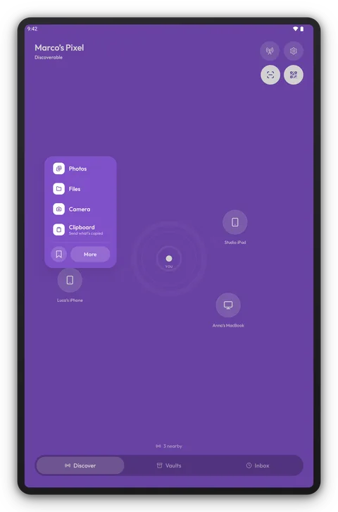 Breeze Φύλλο αποστολής σε Tablet Android, θέμα Plum
